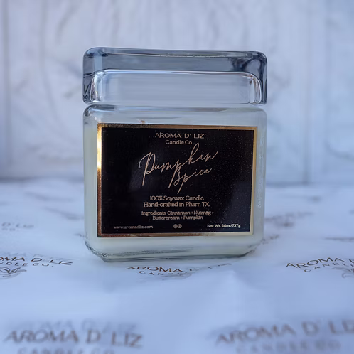 Pumpkin Spice hand-poured candle by Aroma D'Liz