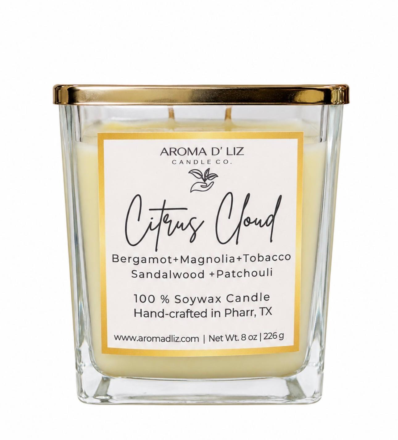 Citrus Cloud hand-poured candle by Aroma D'Liz