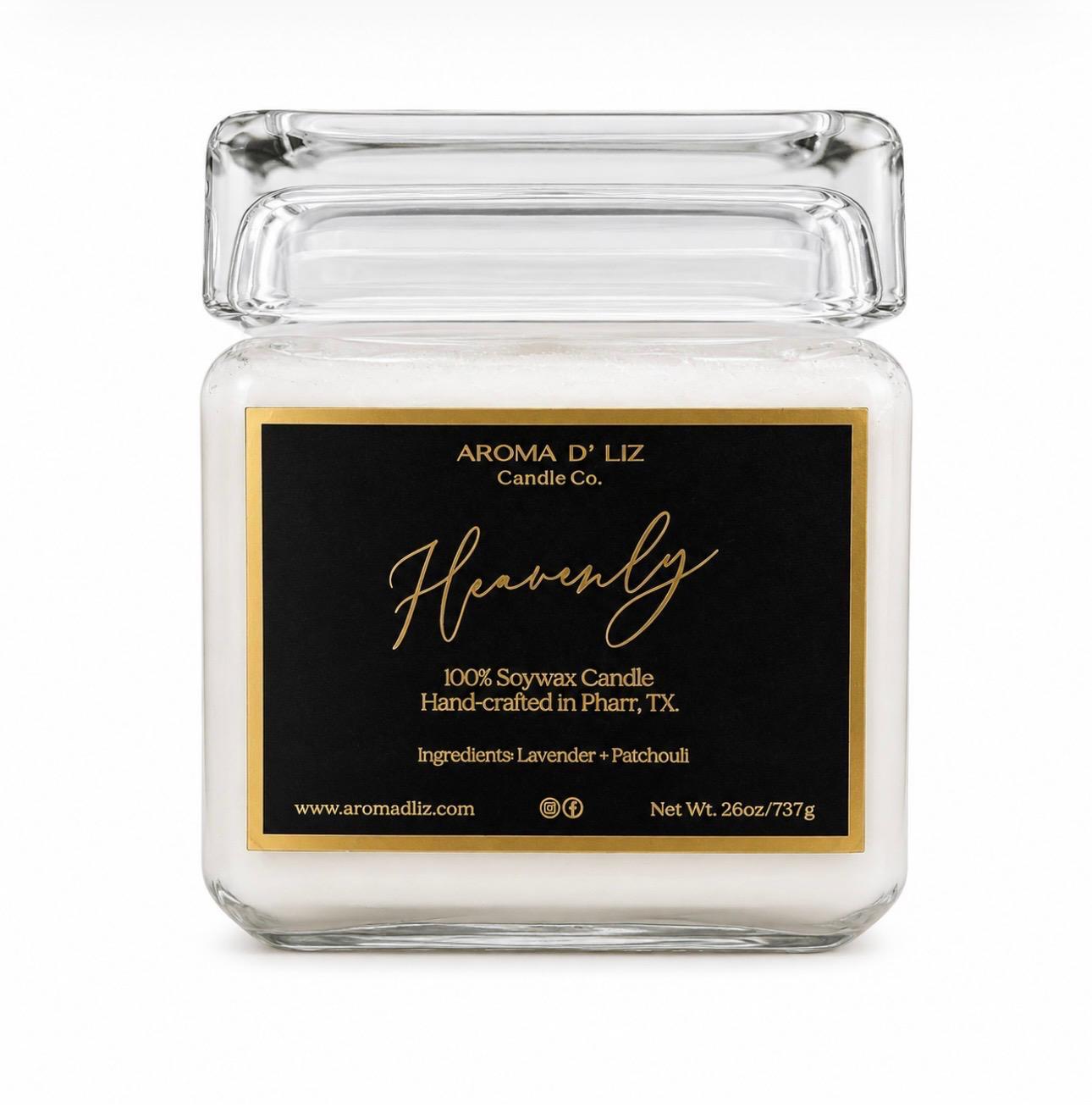 Heavenly hand-poured candle by Aroma D'Liz