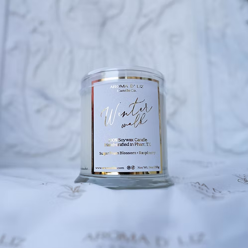 Winter Walk hand-poured candle by Aroma D'Liz