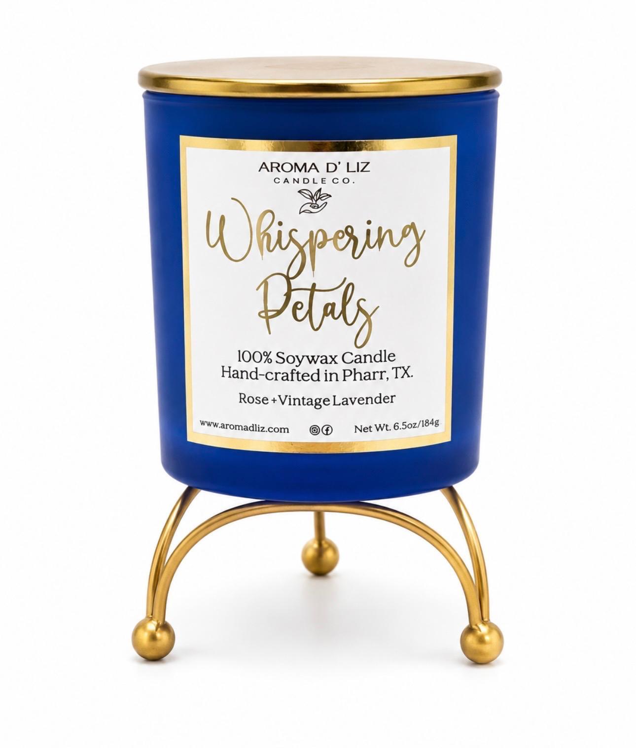 Whispering Petals hand-poured candle by Aroma D'Liz