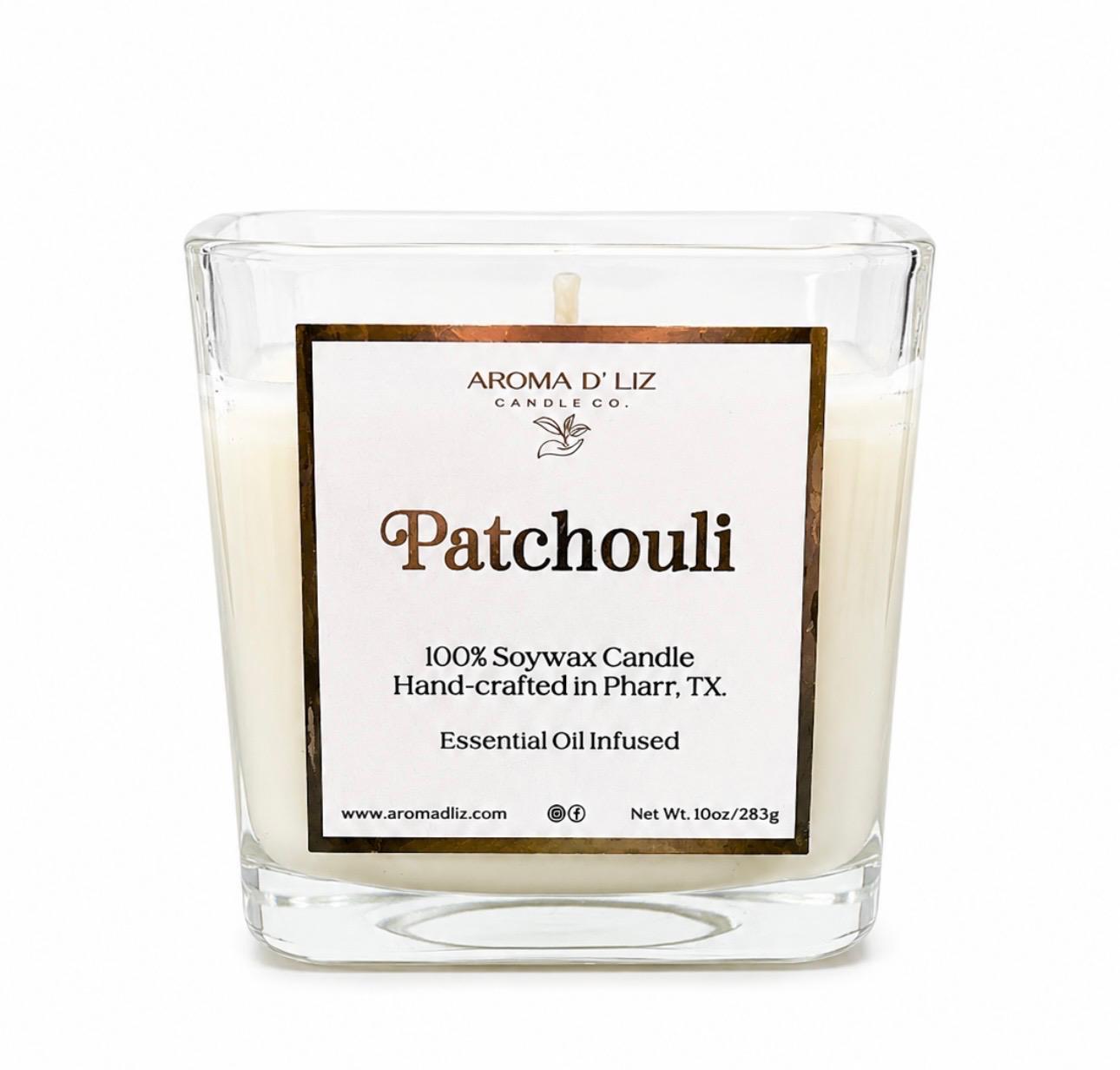Patchouli hand-poured candle by Aroma D'Liz