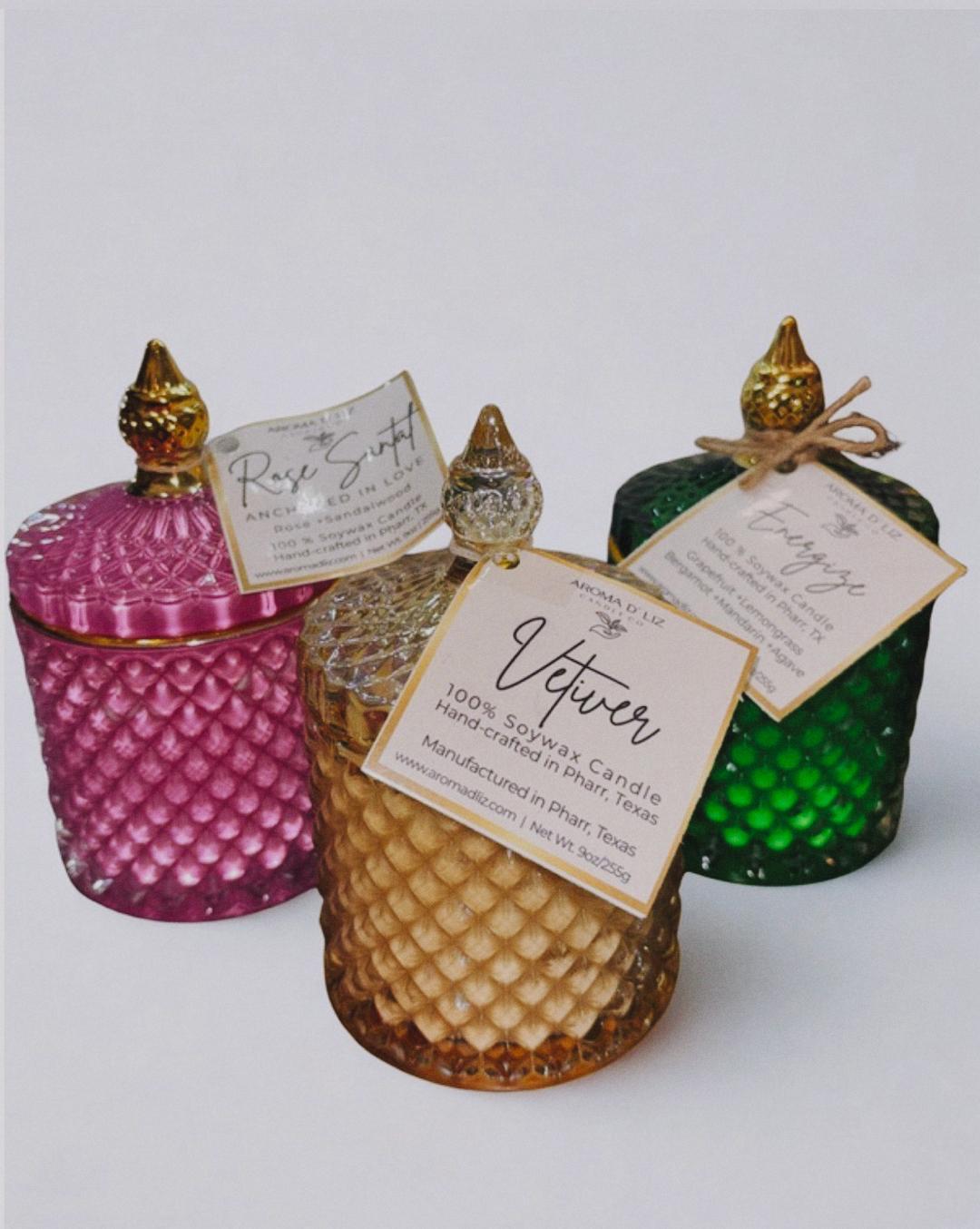 Vetiver hand-poured candle by Aroma D'Liz